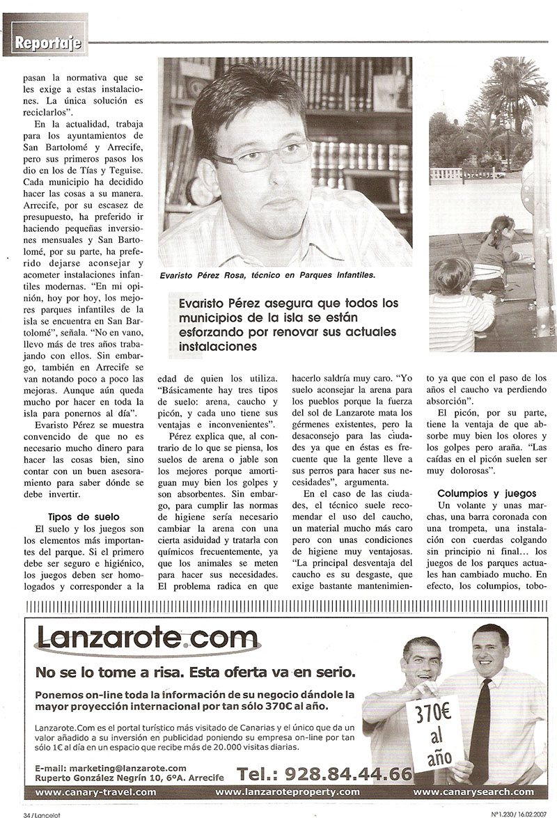 recorte de prensa en revista lancelot